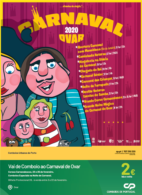 Venha ao Carnaval de Ovar de Comboio